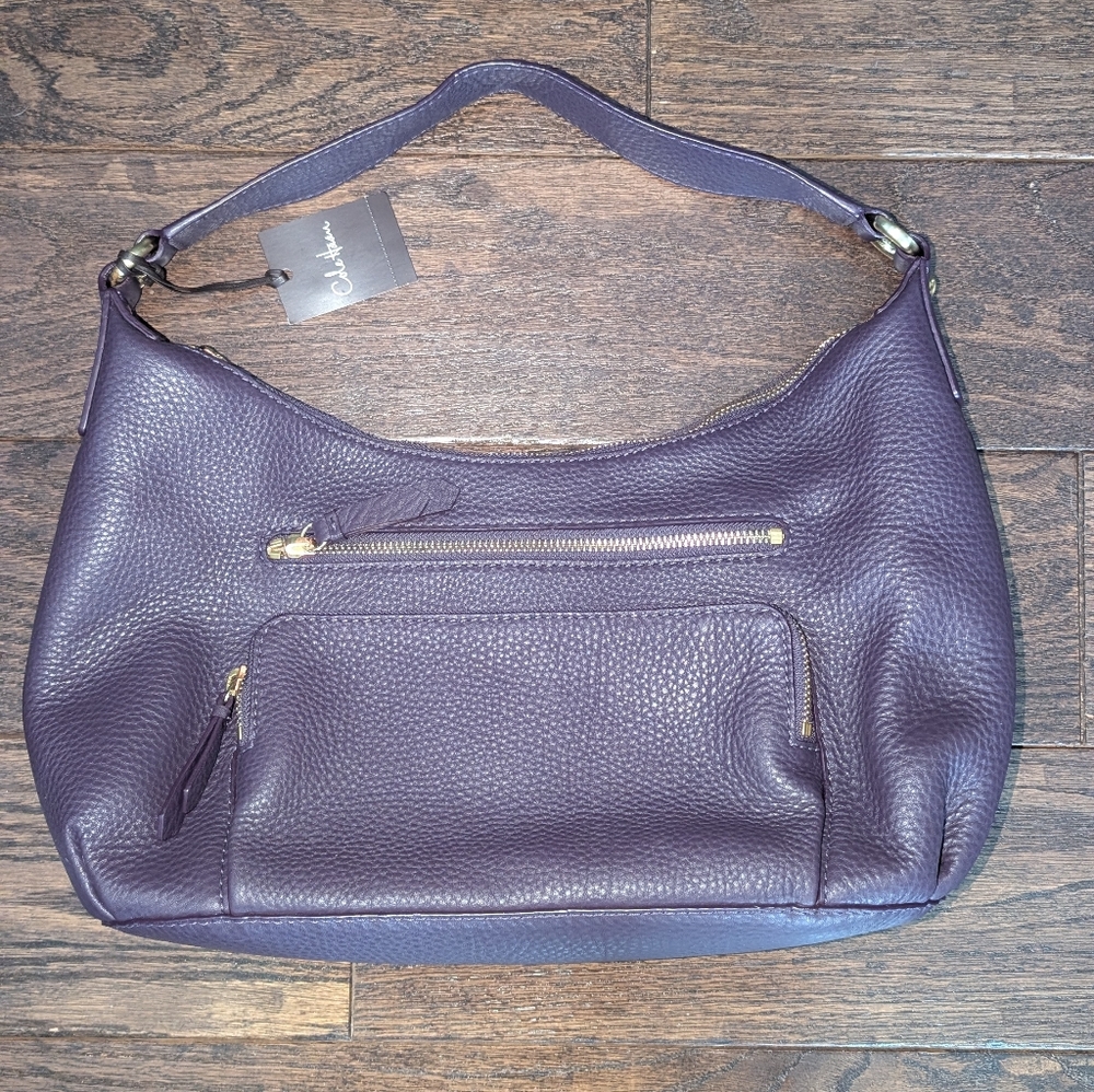 NWT Cole Haan Zip Should Bag In Dark Aubergine Purple